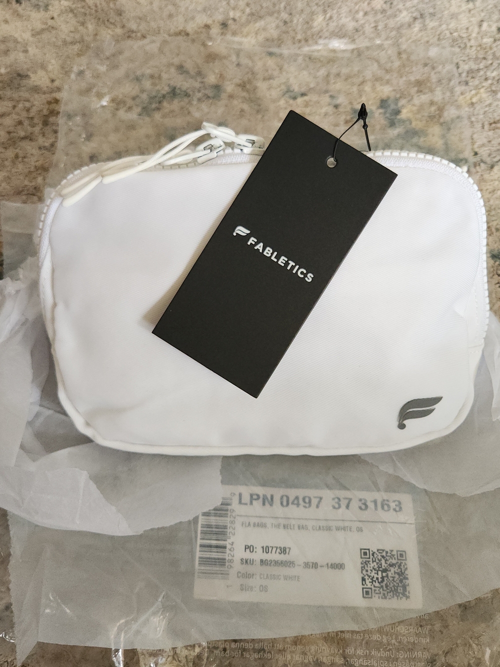 Fabletics Classic White Belt Bag Bride Athleisure